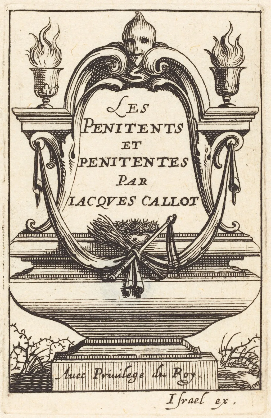 Frontispiece for Callot's "The Penitents", by Abraham Bosse, ink, 1632