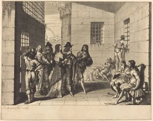 Gentry Visiting a Prison, by Abraham Bosse