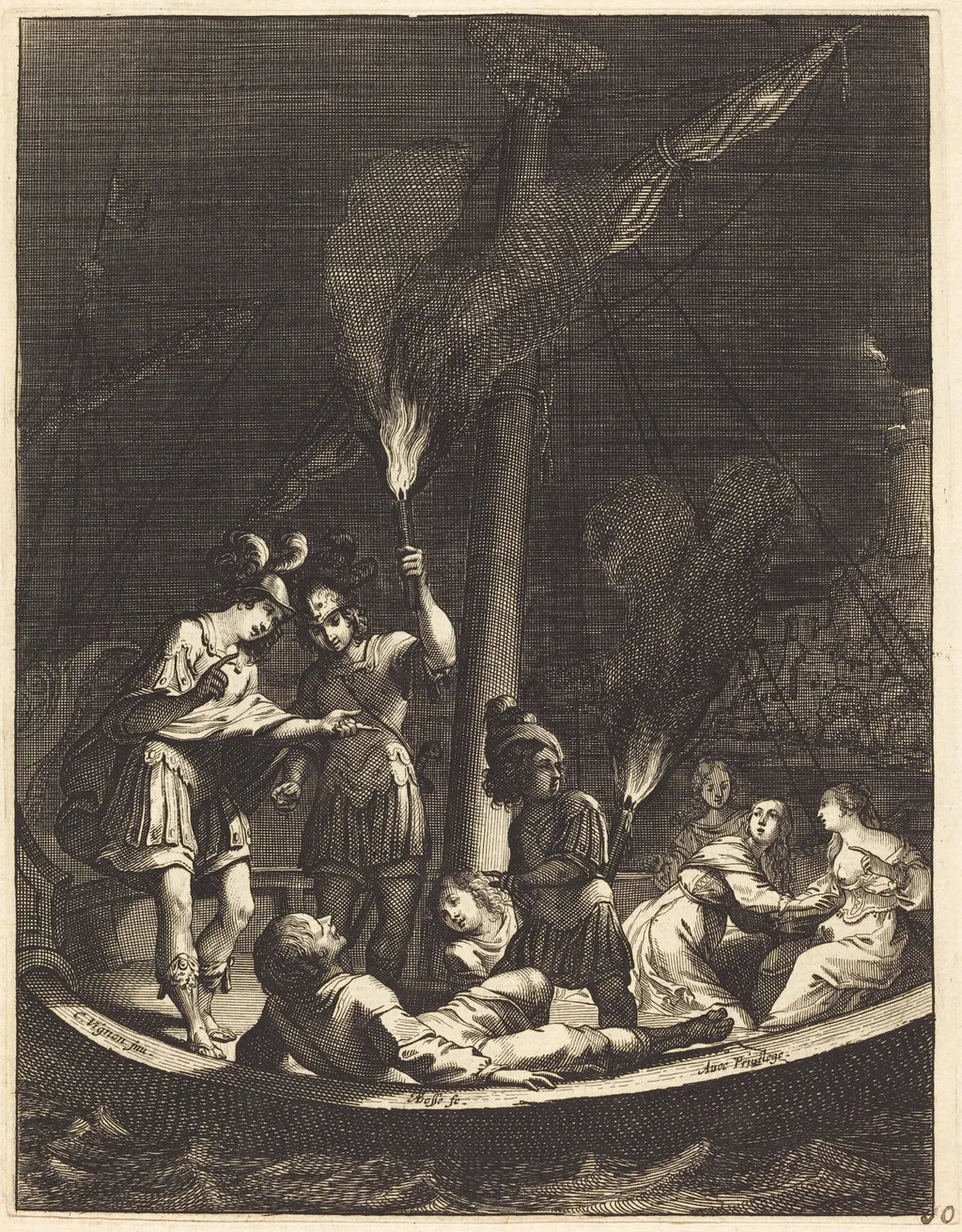 Illustration to Jean Desmarets' "L'Ariane", by Abraham Bosse, ink, 1639