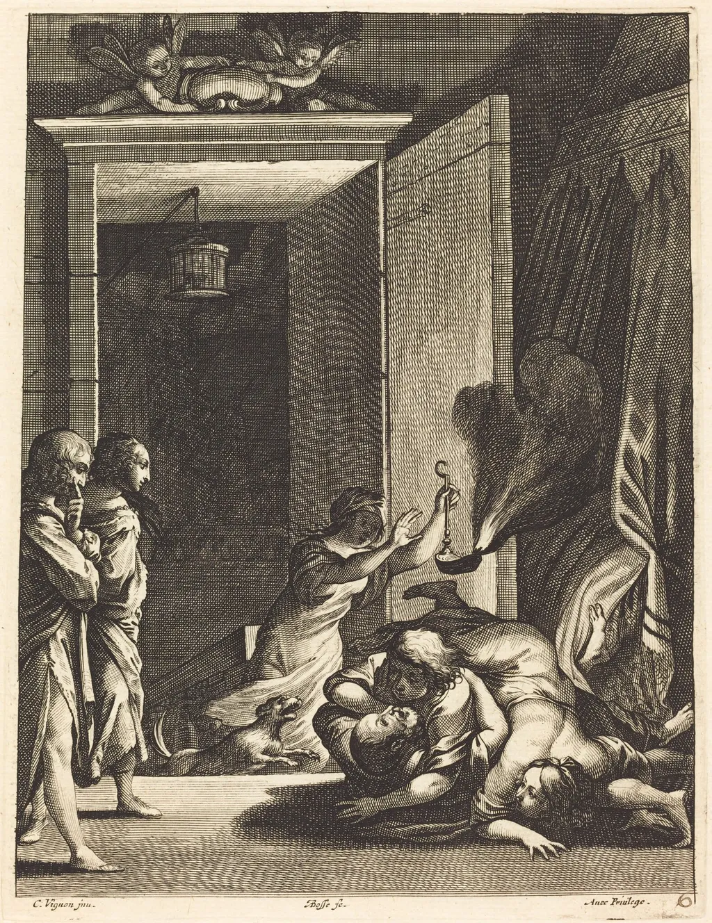 Illustration to Jean Desmarets' "L'Ariane", by Abraham Bosse, ink, 1639