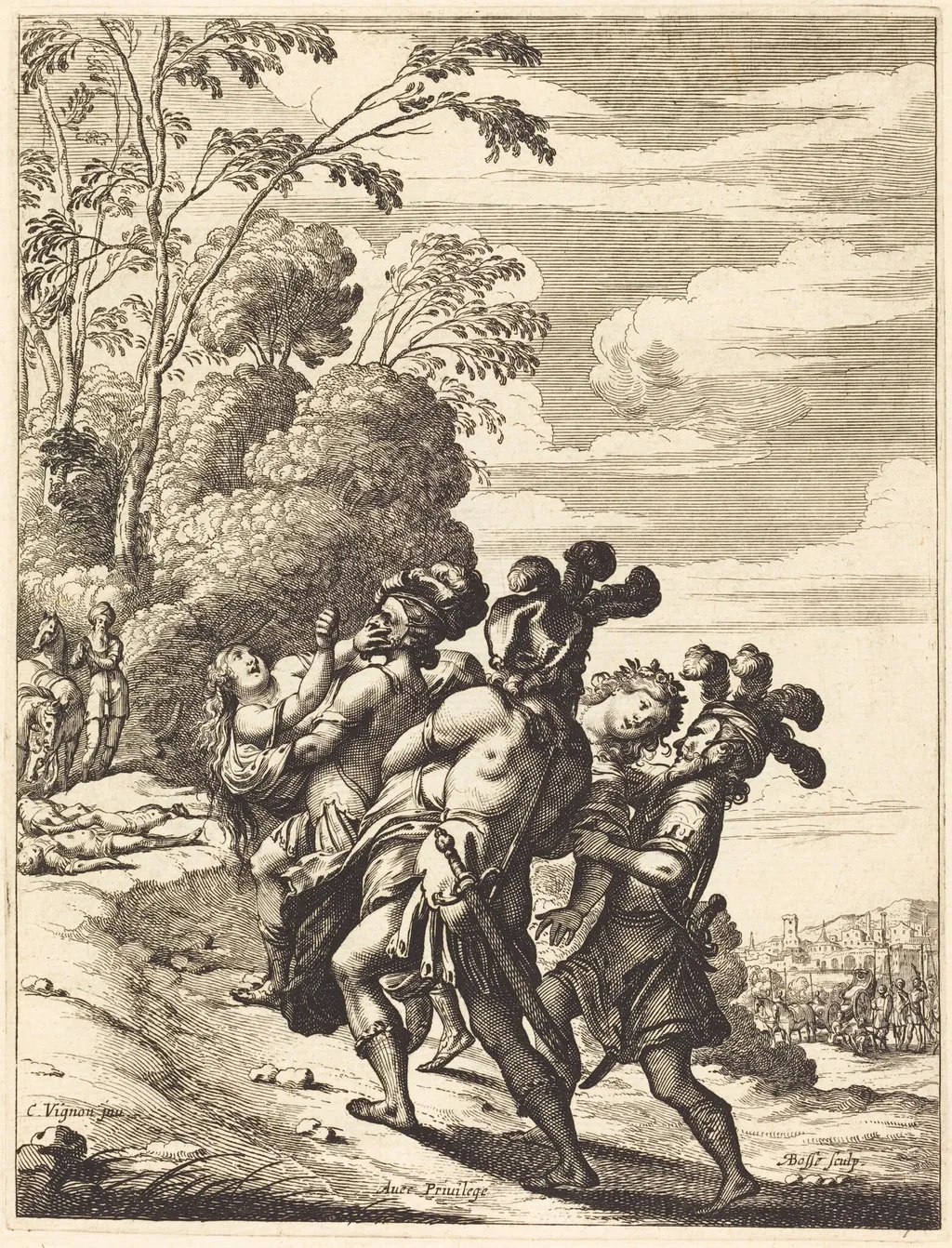 Illustration to Jean Desmarets' "L'Ariane", by Abraham Bosse, ink, 1639