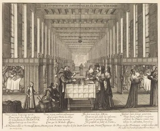 L'Infirmerie de l'hospital de la Charite de Paris, by Abraham Bosse