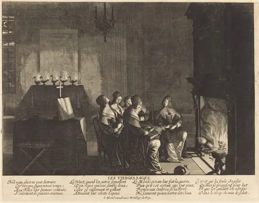 Les Vierges sages, Nul vain objet..., by Abraham Bosse