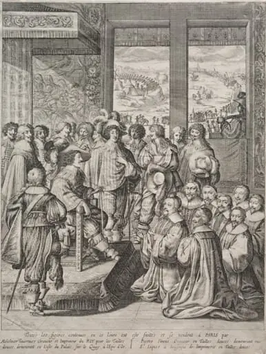 Louis XIII Receiving a Deputation of Magistrates, by Abraham Bosse