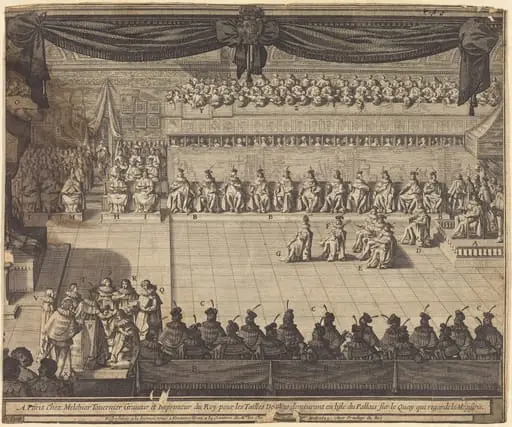 Meeting in the Chapel at Fontainebleau, by Abraham Bosse