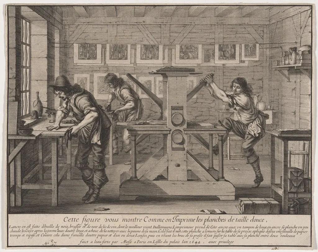 The Intaglio Printers, by Abraham Bosse, ink, 1642