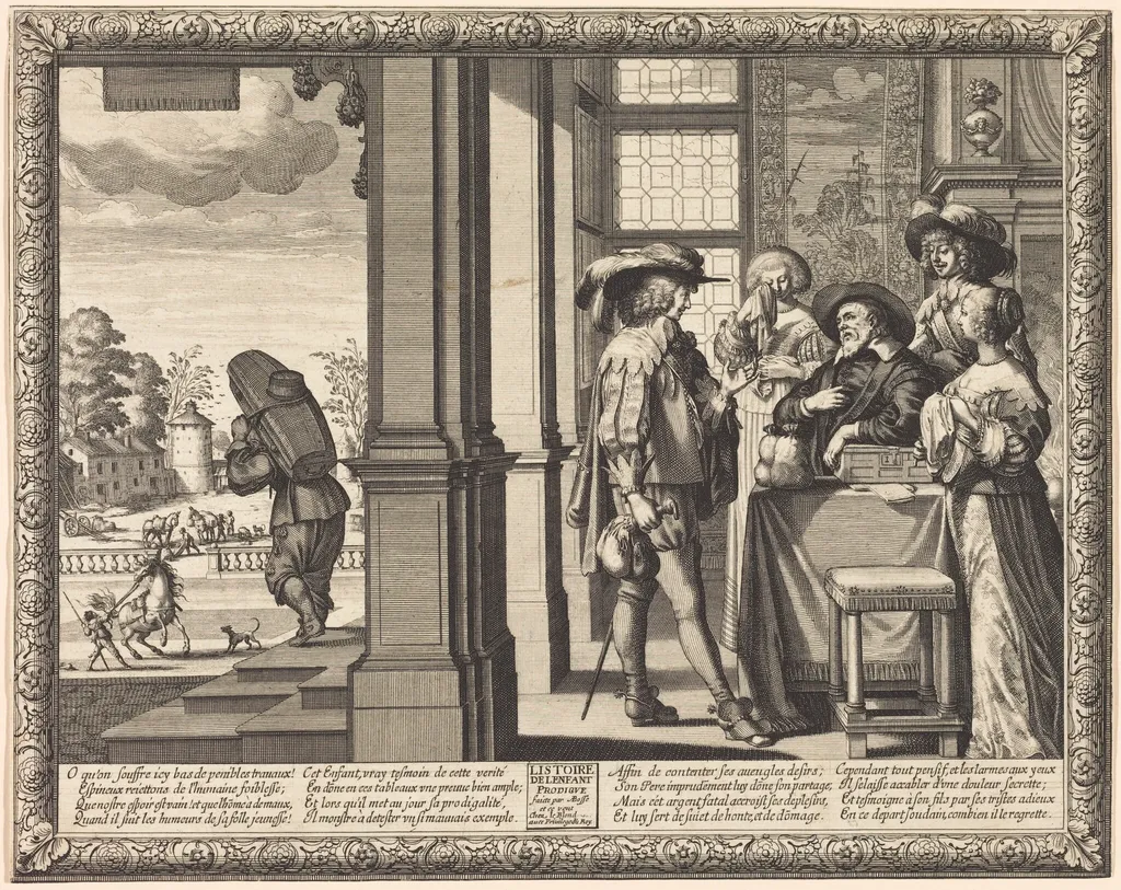 The Prodigal Son Bids Farewell to his Father, by Abraham Bosse, ink, 1639