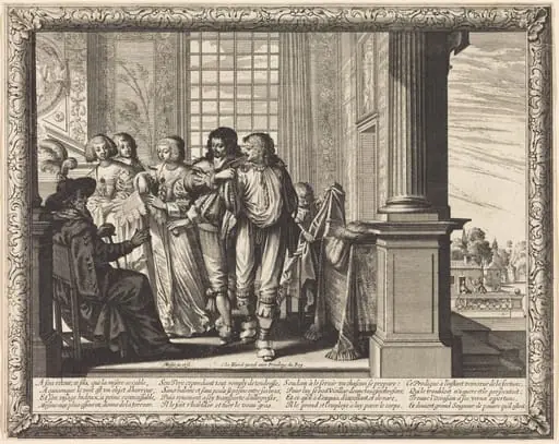 The Prodigal Son's Father Orders the Best Robe and the Slaughter of the Fatted Calf, by Abraham Bosse