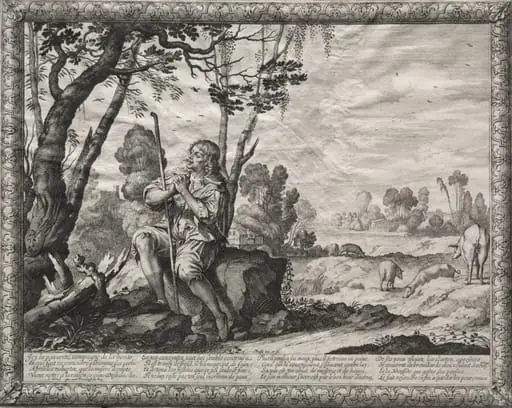 The Prodigal Son: The Prodigal Tending the Pigs, by Abraham Bosse
