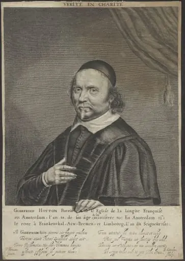 Portrait of Godefroid Hotton, Walloon minister at Amsterdam, by Abraham, Conradus