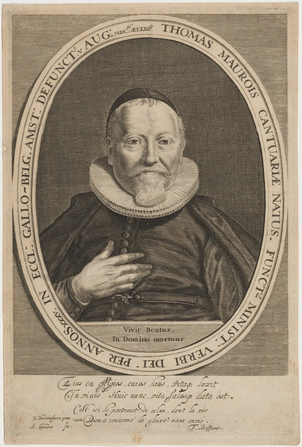 Thomas Maurois, by Abraham Conradus, ink, 1636