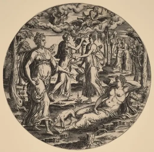Diana and Her Nymphs in a Garden, by Abraham de Bruyn