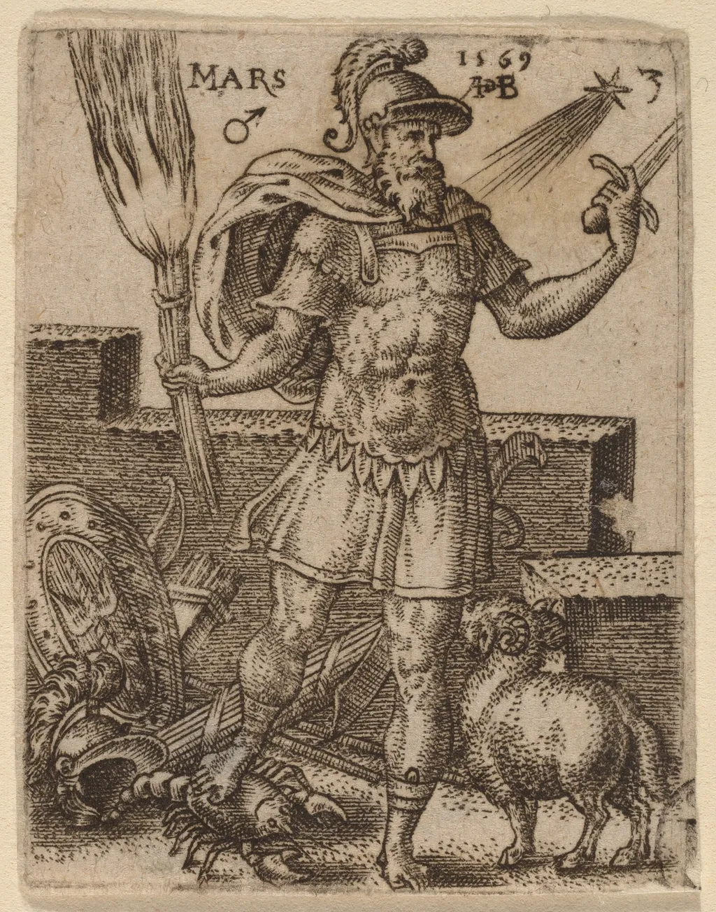 Mars, by Abraham de Bruyn, ink, 1569