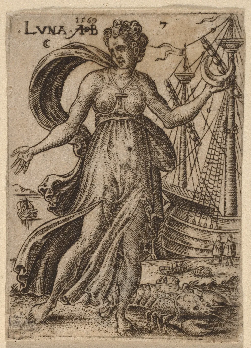 Moon, by Abraham de Bruyn, ink, 1569