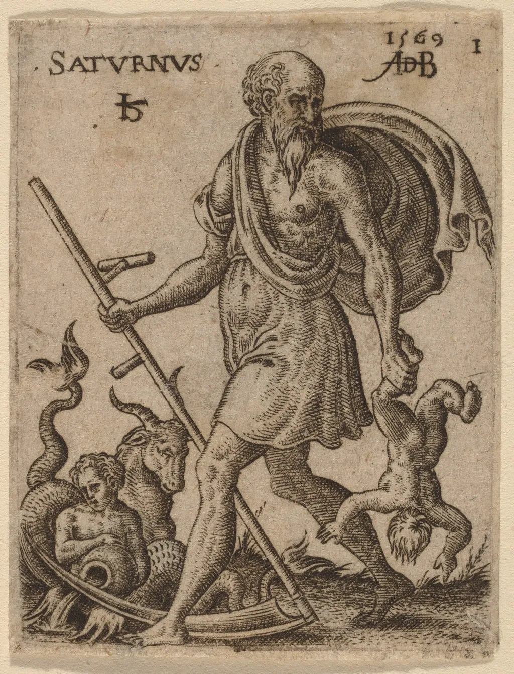 Saturn, by Abraham de Bruyn, ink, 1569