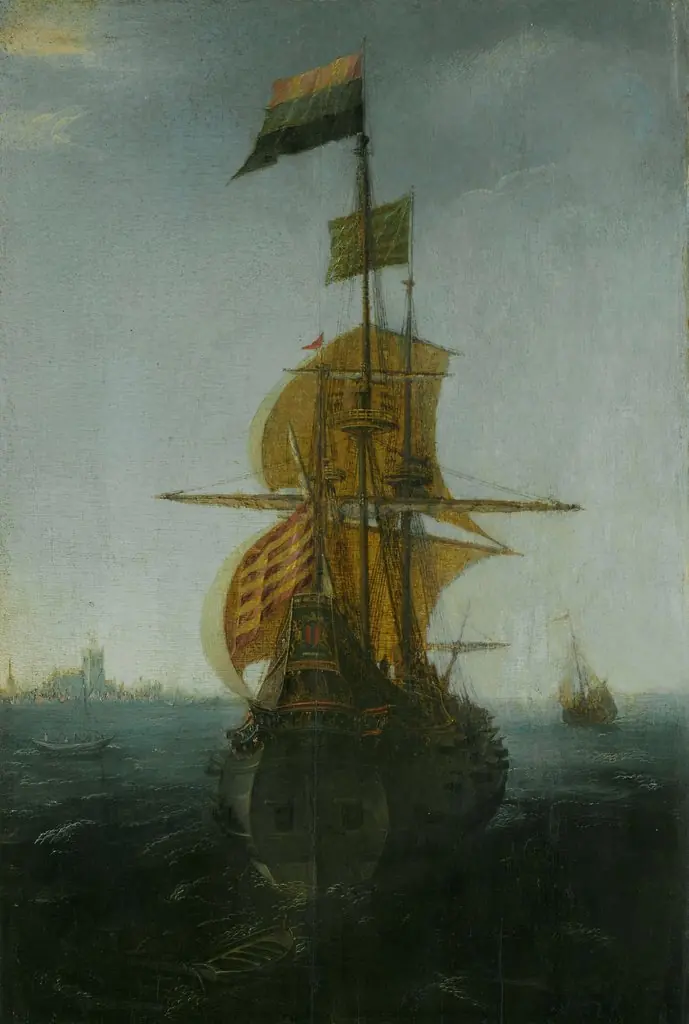 An Amsterdam East Indiaman, by Abraham de Verwer