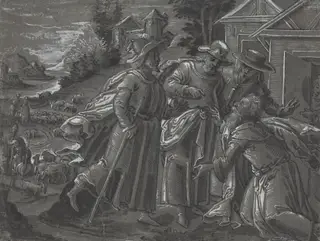 Abraham Entertaining the Angels [verso]