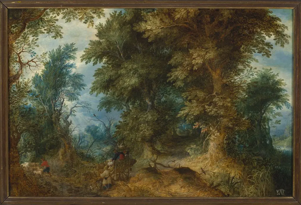 Forest landscape, by Abraham Govaerts