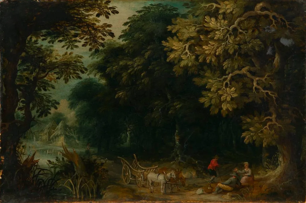 Peisaj de pădure, by Abraham Govaerts, unspecified