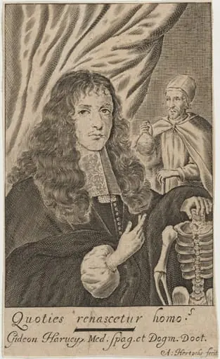 Dr. Gideon Harvey, Physician of Charles II and James II, by Abraham Hertochs
