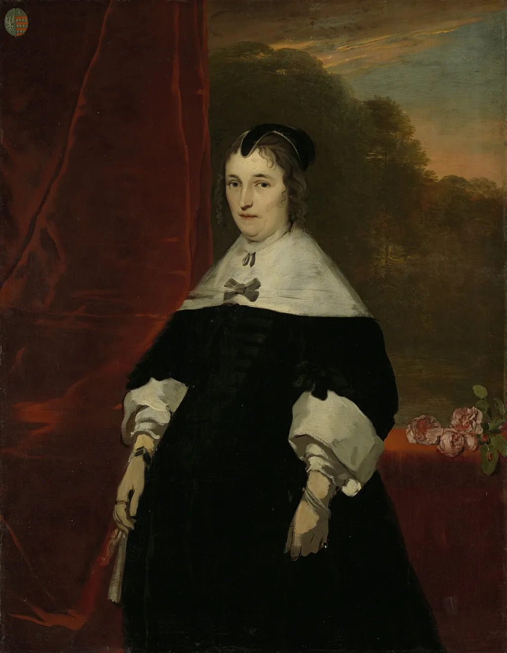 Machteld Bas (d 1681). Wife of Abraham de Visscher, by Abraham Lambertsz van den Tempel, oil, 1669
