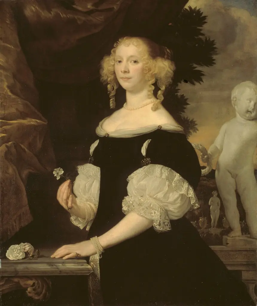 Portrait of a Lady in Black, by Abraham Lambertsz van den Tempel