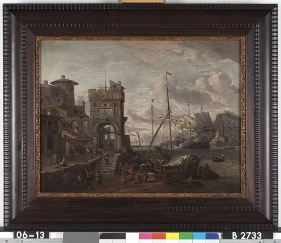 An Italian harbor, by Abraham Storck