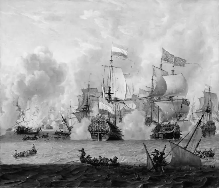 Encounter between the English and the Dutch Fleets at La Hogue 29th May 1692, by Abraham Storck