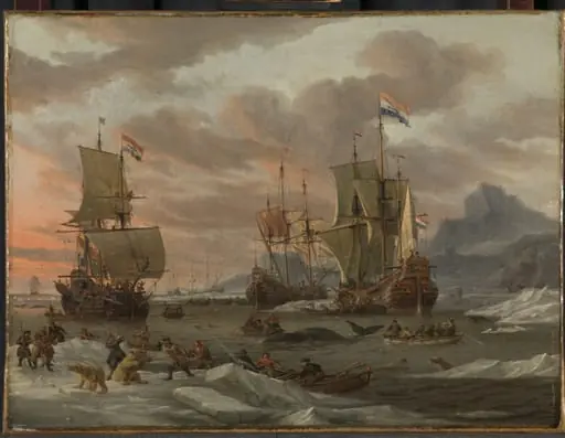 Walvisvangst in de Poolzee, by Abraham Storck
