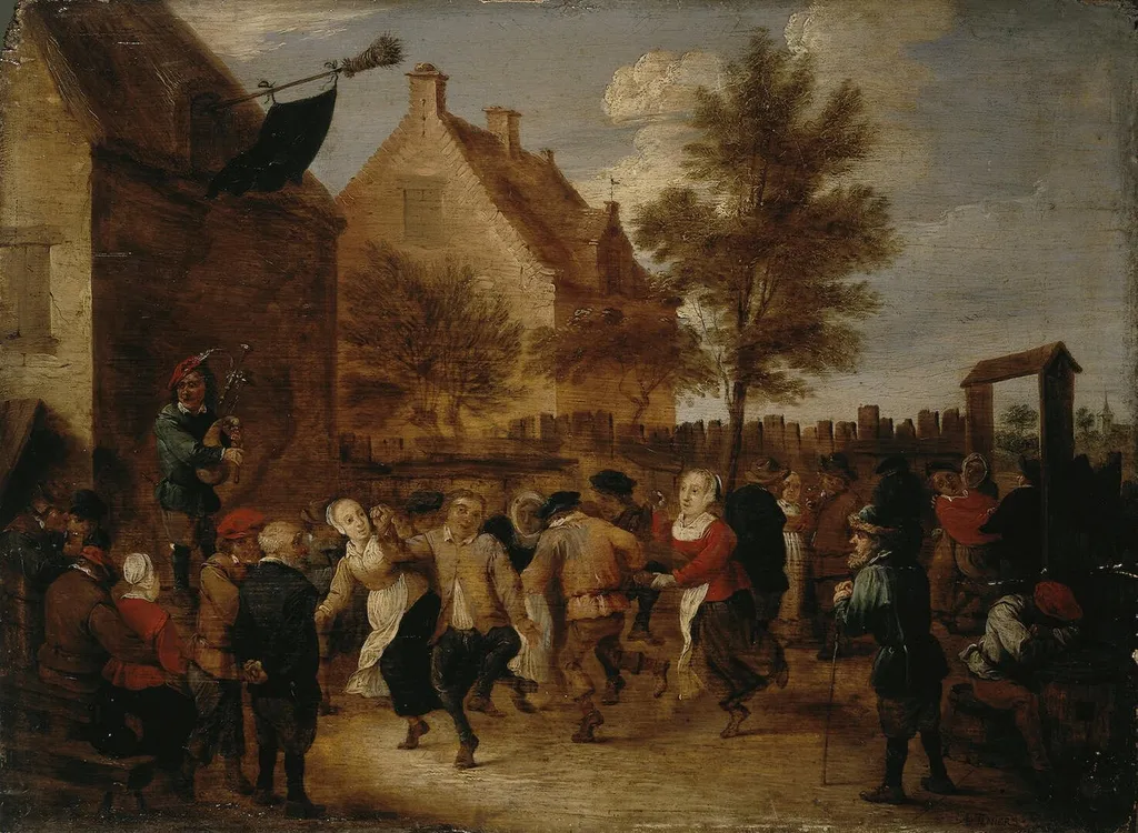 Rural Feast, by Abraham Teniers, oil, 1660