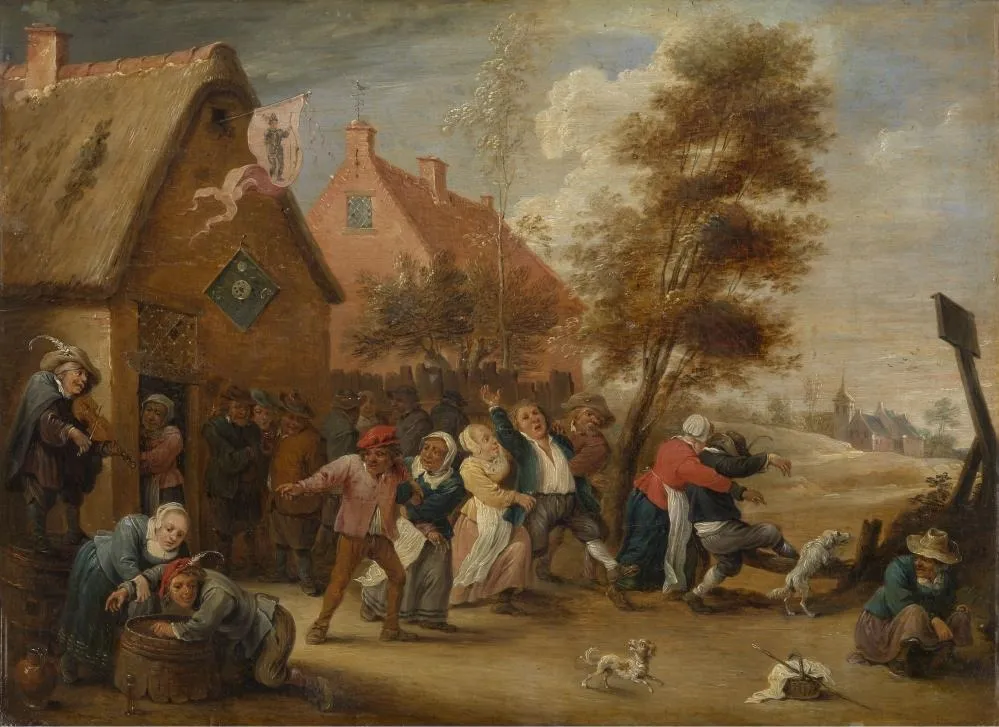 Rural feast, by Abraham Teniers, oil, 1641