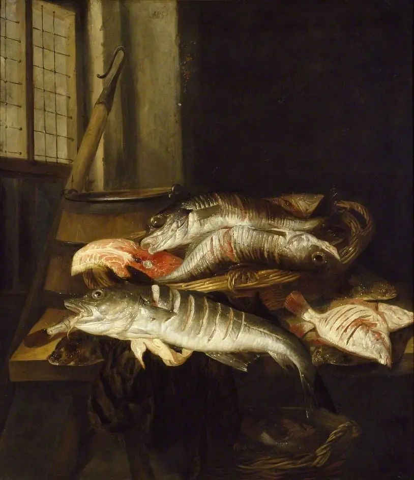 Interior with Still Life of Fish, by Abraham van Beijeren