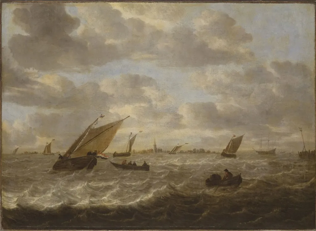 Marine with a Rough Sea, by Abraham van Beijeren, oil, 1660