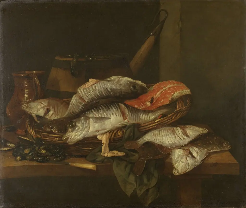 Still life with fish, by Abraham van Beijeren
