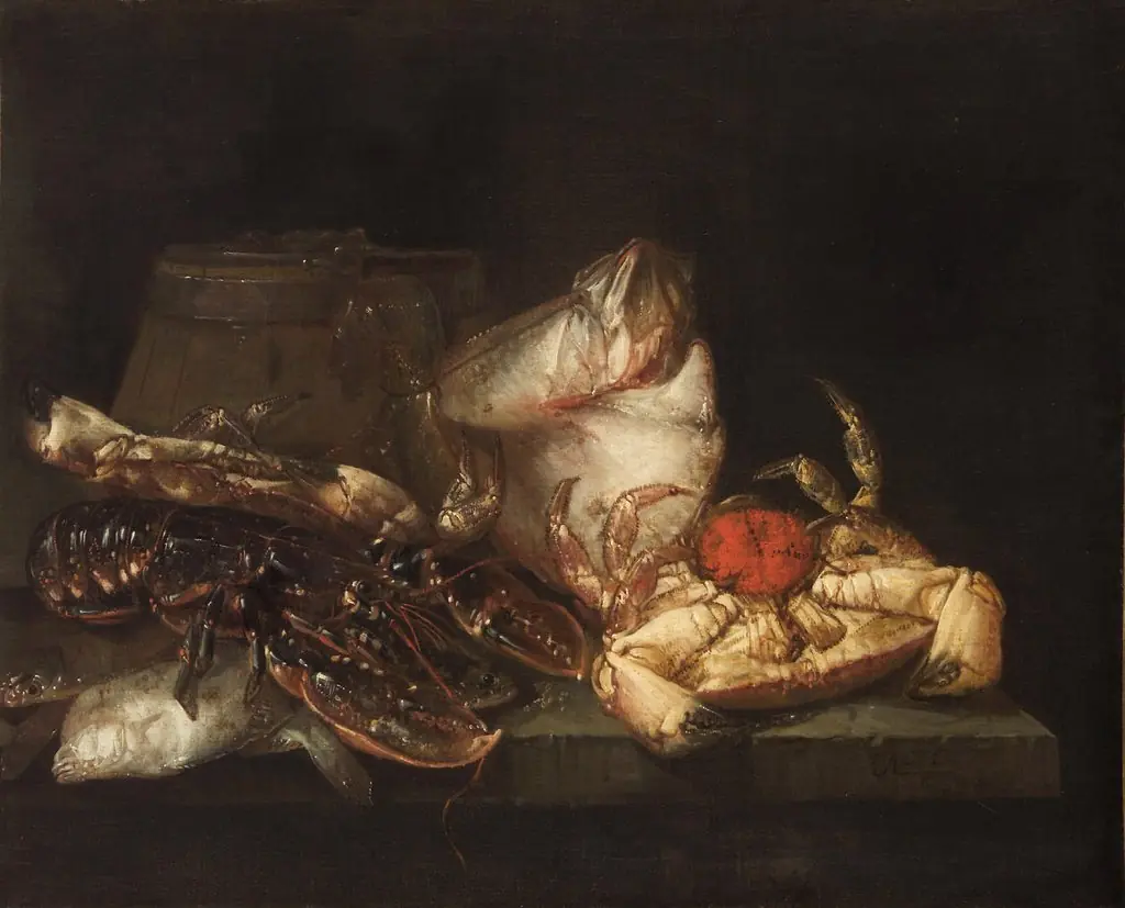 Stilleben mit Fischen und Krebsen