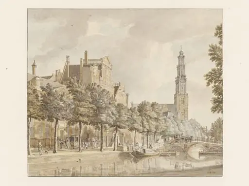 View in Amsterdam with Canal Houses and the Westerkerk on the Prinsengracht, by Abraham van Beijeren