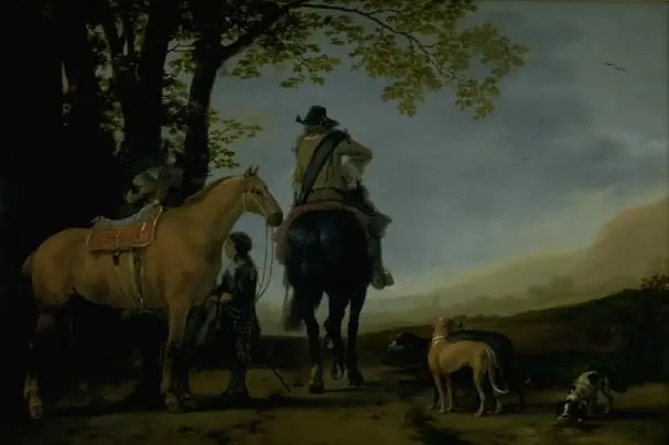 Two Horsemen in a Landscape, by Abraham van Calraet