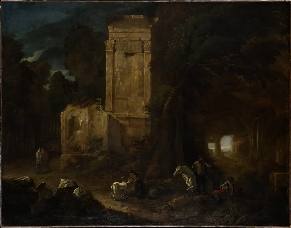 Landscape with Ancient Ruins, by Abraham van Cuylenborch