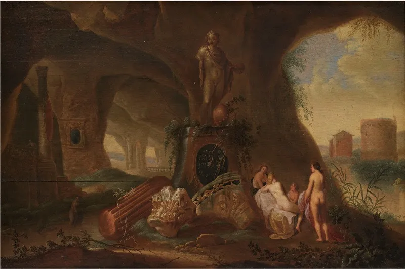 Nymphs in a Grotto, by Abraham van Cuylenborch, unspecified, 1646