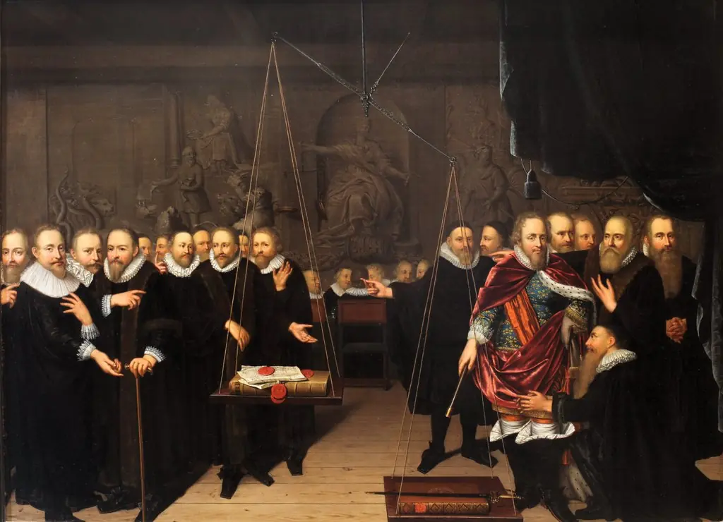 Allegory of the theological dispute between the Arminianists and their opponents, by Abraham van der Eyk