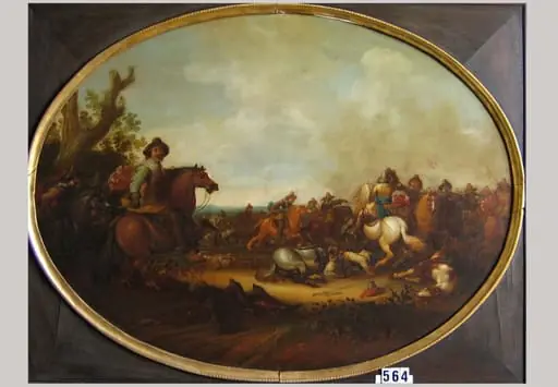 Matthias Gallas în luptă contra suedezilor (în Reg. Inv.: Luptă de cavalerie între austrieci și suedezi), by Abraham Van der Hoef