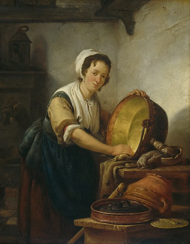 The Caldron Scrubber, by Abraham van Strij, oil, 1809
