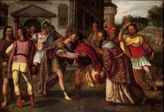 Absalom propitiating friends (2 Samuel 15:2-5)