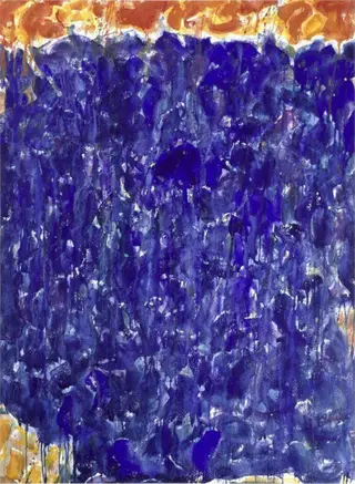Abstract painting in water-colour, by Sam Francis