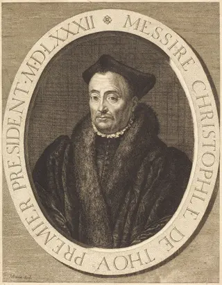 Christophe de Thou, by Jean Morin, ink, 1645