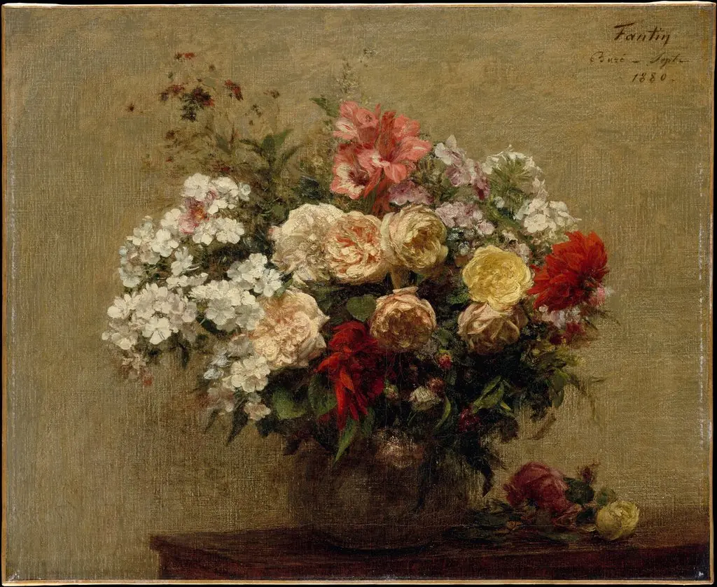 Summer Flowers, by Henri Fantin-Latour, oil, 1890