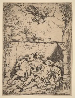 The Bodies of Saints Peter and Paul, by Claude Vignon, ink, 1620