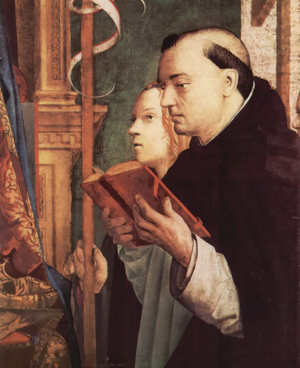 Right panel San Cassiano Altarpiece with St Dominic, by Antonello da Messina, unspecified, 1475