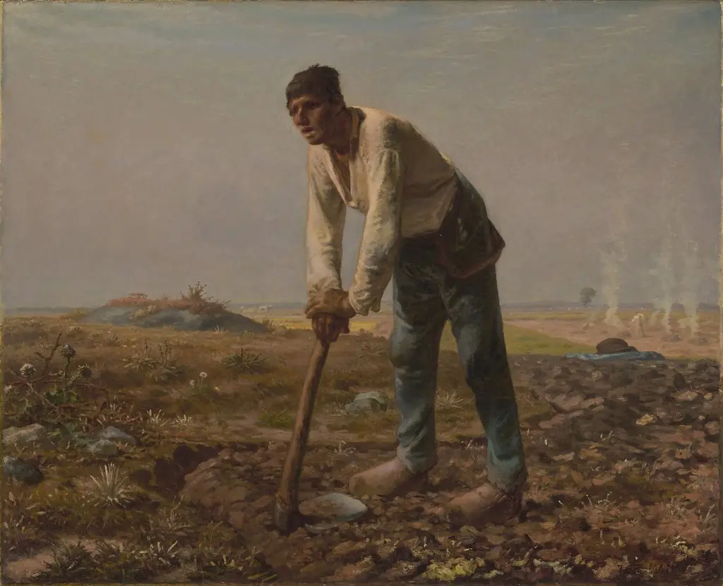 Man with a Hoe, by Jean François Millet, oil, 1860