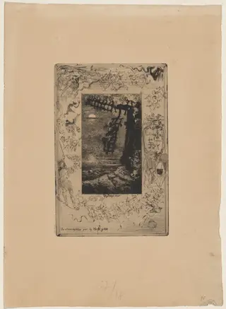 On allume des cierges..., by Félix-Hilaire Buhot, ink, 1878